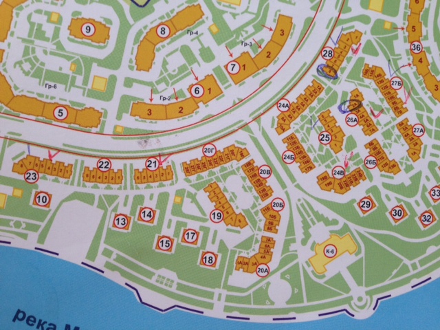 Карта павшинской поймы с улицами и номерами домов