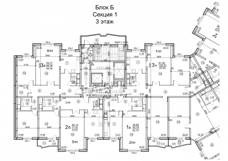 Блок Б секция 1 - 3 этаж(2)