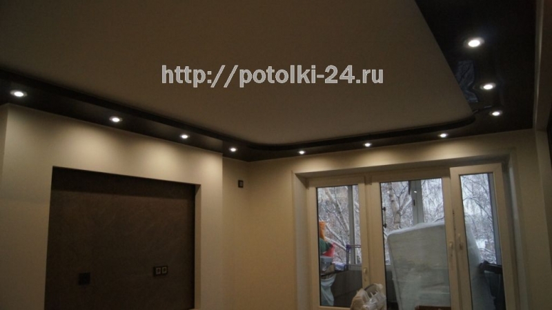 Двухуровневые натяжные потолки