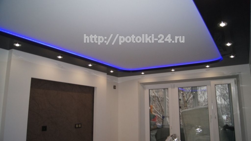 Двухуровневые натяжные потолки